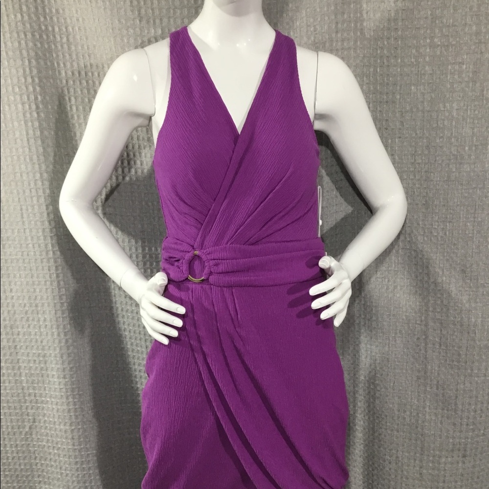 Siena  sleeveless purple midi with tulip hem sz4